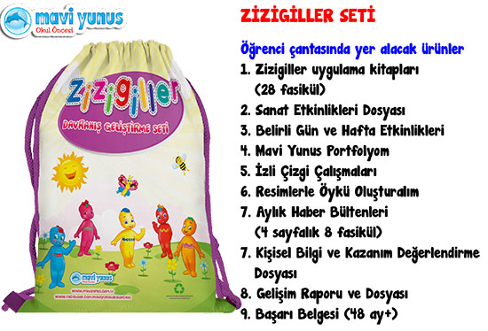 Mavi Yunus Okul Öncesi Zizigiller Davranış Geliştirme Seti
